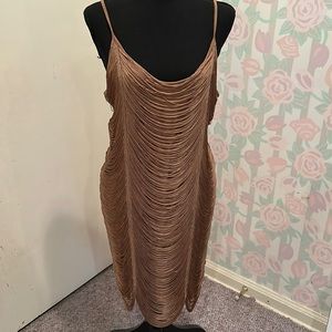 H&M gold fringe dress size M